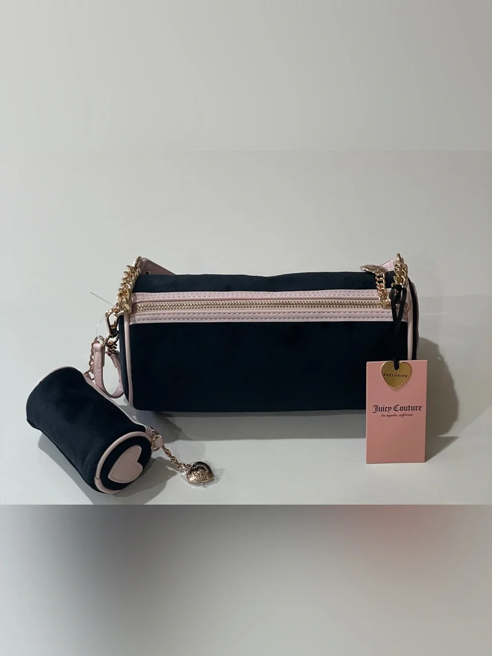 Juicy Couture Choose Scottie Dogs Liquorice & Soft Pink Y2K NWT Barrel Satchel